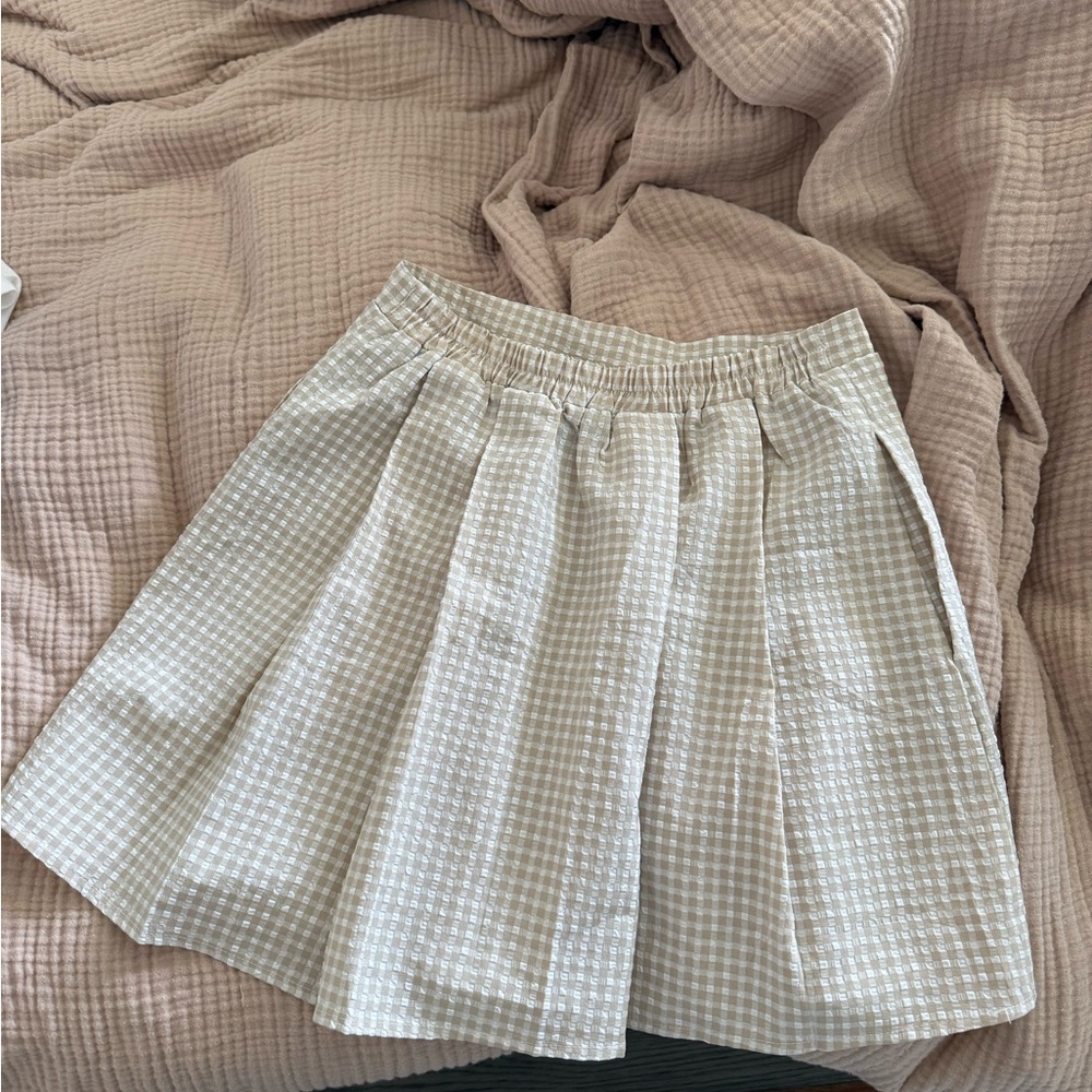 Checkered Pleated Skirt